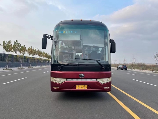 Coche usado izquierdo de la suspensión del resorte plano de Yutong ZK6122 de la longitud del autobús turístico el 12m de la segunda mano