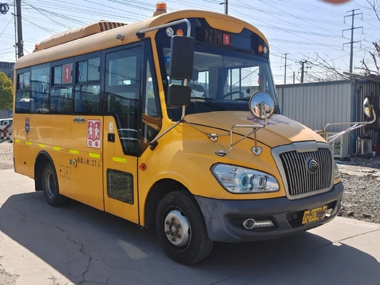 El aire/acondicionado amarillo de Front Engine Sliding Window With de los asientos del color 27 del autobús escolar de la segunda mano utilizó el autobús ZK6609 de Yutong