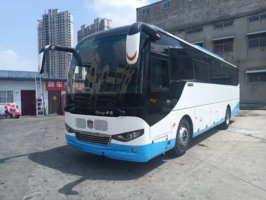 Autobús usado Front Engine de la iglesia 6 asientos del resorte plano 45 de los cilindros 220hp con el aire acondicionado Zhongtong LCK6108D