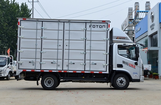 Camiones ligeros usados de carga de Foton de 4,14 metros de largo caja neumáticos traseros dobles