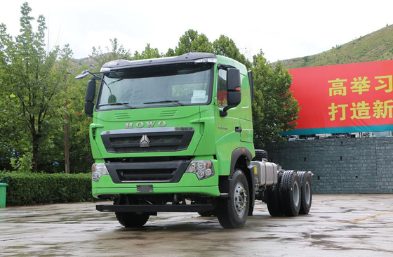 6*4 camiones de basura proveedores Sinotruck Howo T7H Verde 6 cilindros 400 hp Motor potente