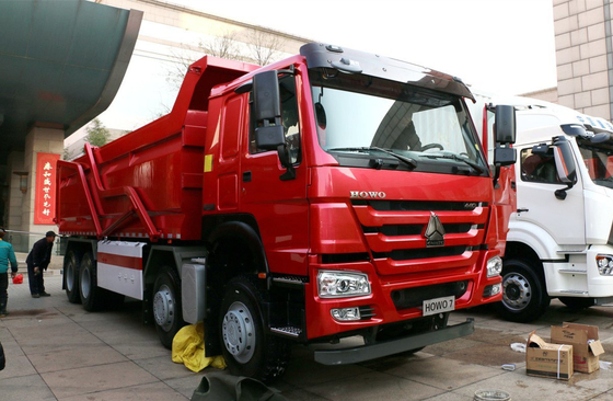 Camión de descarga de tiradores usados 8×4 Modo de conducción 12 neumáticos Transporte Compuesto HW76 Cabina de techo plano