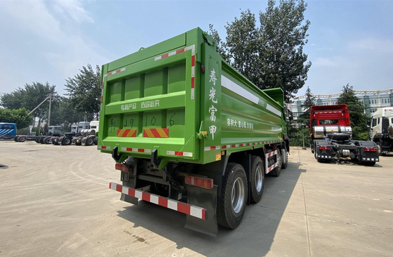 Howo 8x4 camión de descarga 340hp Construcción urbana transporte de residuos 12 ruedas Primavera de hojas