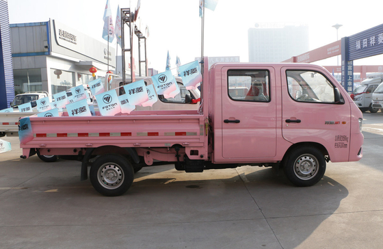Camión de carga Foton Mini Camión de camión Color rosa Transmisión manual Motor de gasolina Euro 6