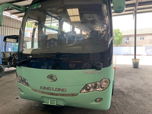 El bus turístico usado Kinglong XMQ6900 39 asienta solo el autobús usado de dirección izquierdo del pasajero del chasis de la puerta kilómetro bajo de acero