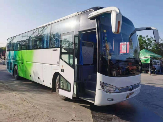Autobús usado ZK6110 de Yutong dejado el bus turístico usado kilómetro bajo posterior de dirección del motor de Yuchai de 48 puertas dobles de los asientos