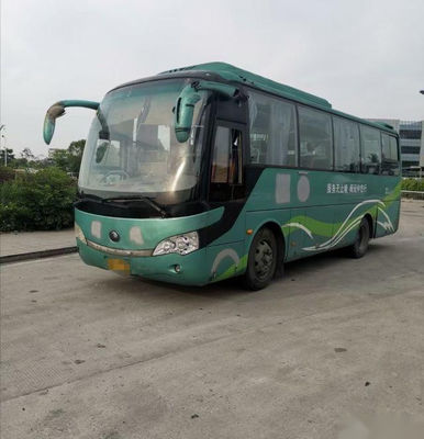 El bus turístico usado Yutong ZK6858 34 asienta la suspensión de acero Yuchai 162kw del aire del chasis