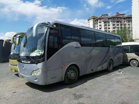 Kilómetro bajo doble usado de las puertas 39seats del autobús XMQ6900 de Kinglong dejado el chasis de acero de dirección