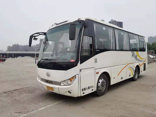 El motor posterior usado 140kw de Yuchai de asientos más altos del autobús KLQ6808 35 utilizó el kilómetro bajo de Bus Steel Chassis del coche