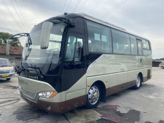 Autobús grande usado 2+2layout de la capacidad de los nuevos asientos del motor de la parte posterior de Yuchai del chasis del saco hinchable de la marca 35seats de Zhongtong del bus turístico