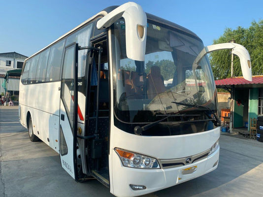 Bus turístico usado Kinglong XMQ6802 usado euro del motor de Yuchai de los asientos del autobús 34 5 chasis de acero de alta calidad