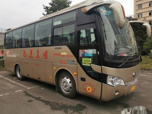 147kw el turismo Yutong utilizó los autobuses del pasajero de la impulsión de la mano izquierda de los asientos del autobús 35 del práctico de costa