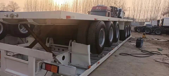 3 remolque plano usado del remolque del camión de los árboles 45tons para el 13M Container Carrier
