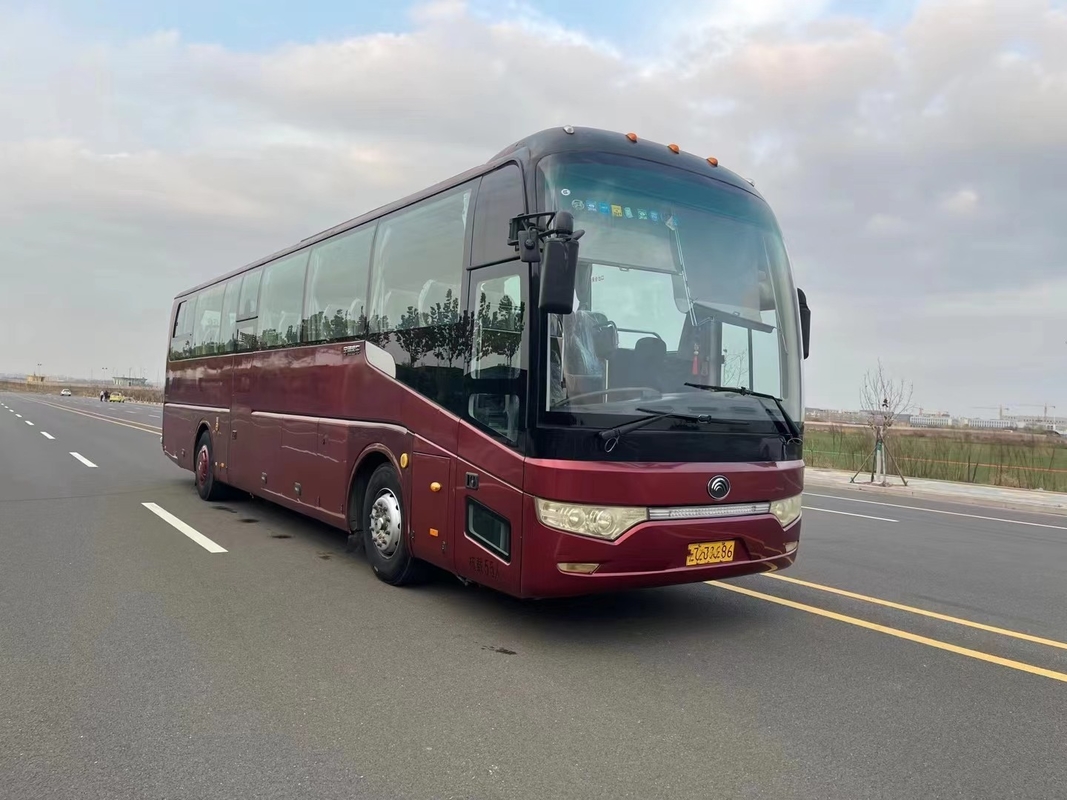 Coche usado izquierdo de la suspensión del resorte plano de Yutong ZK6122 de la longitud del autobús turístico el 12m de la segunda mano