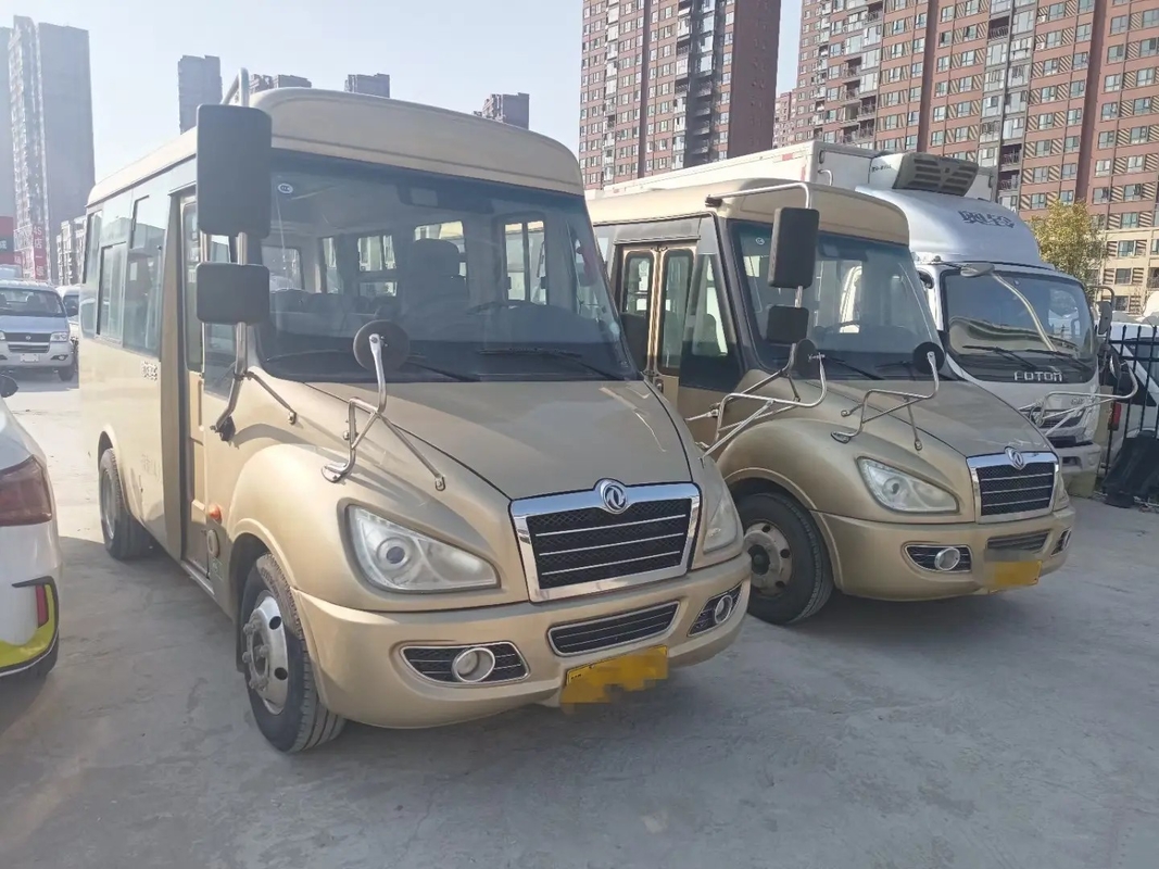 Segunda mano Mini Van Front Engine Folding Gate Slidng Windows 14 Dongfeng usado asientos Mini Bus EQ6550
