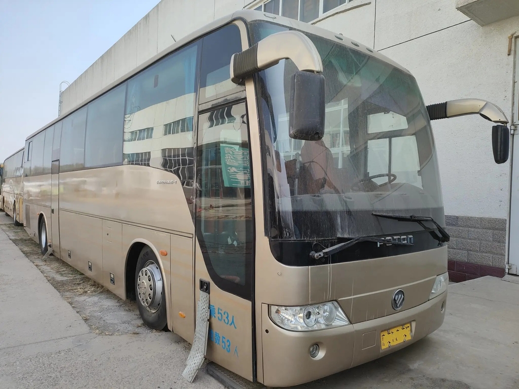 Mano comercial usada Foton BJ6120 del motor 330hp segundo de Yuchai de los asientos de las puertas dobles 53 del autobús