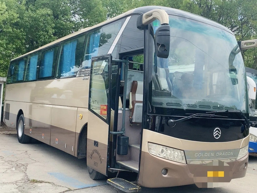 Dragón de oro usado XML6113 de la sola mano de la puerta del motor de Yuchai de los asientos de la suspensión 47 del saco hinchable del autobús del pasajero 2da