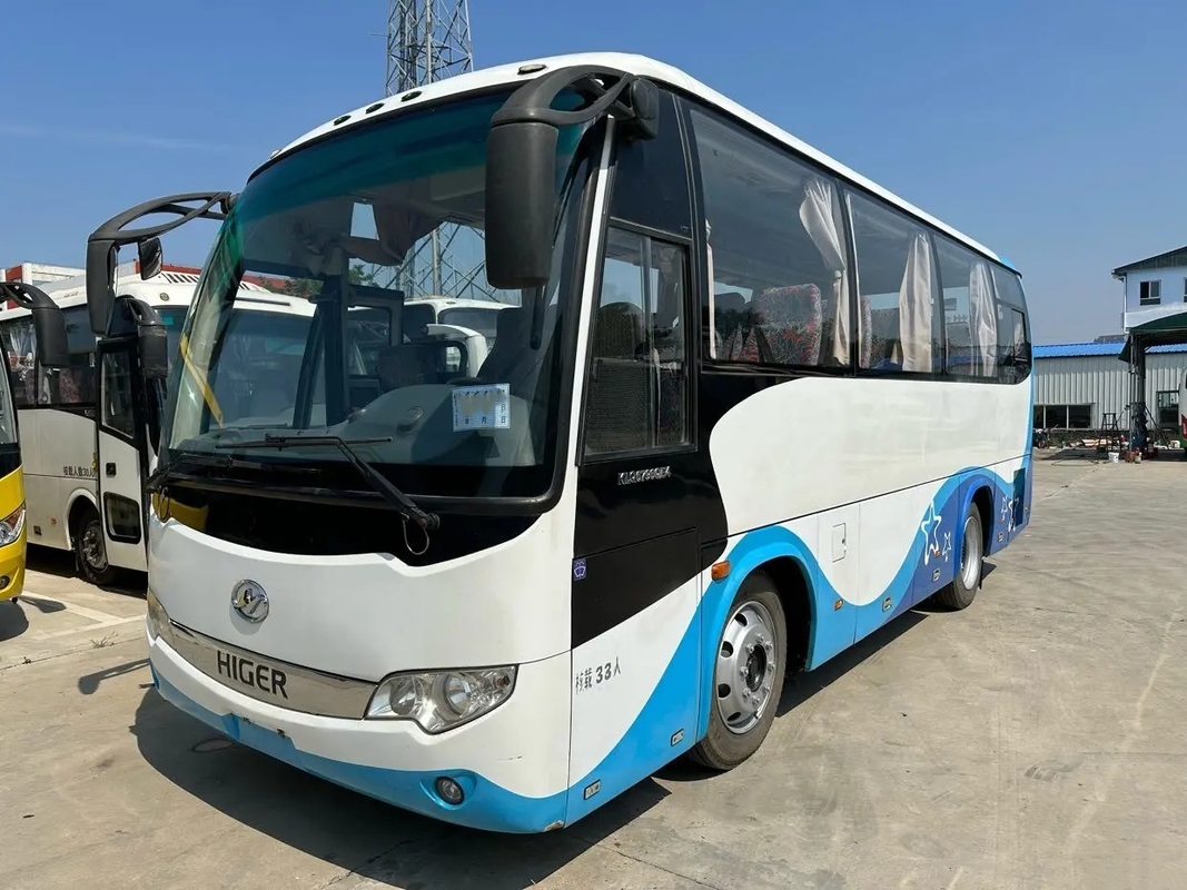 Mano usada un KLQ6796 más alto de la transmisión manual de los asientos de la suspensión 33 del saco hinchable del motor de Yuchai del autobús del tránsito 2da con el aire/acondicionado