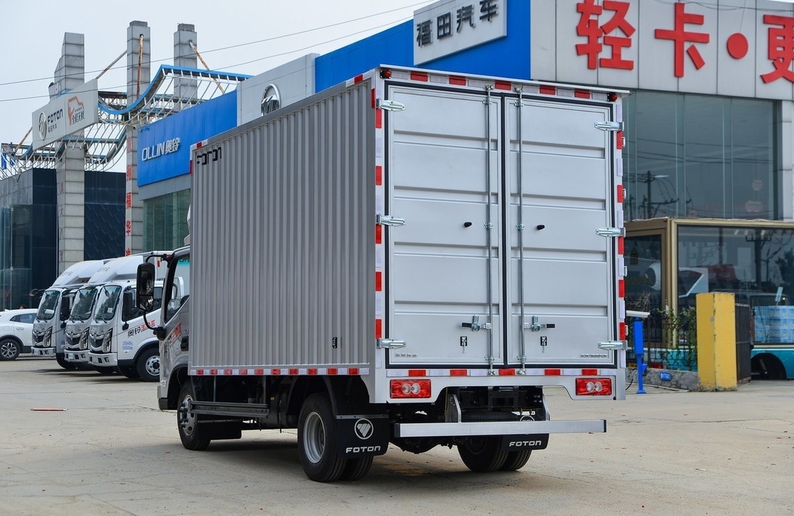 Camiones ligeros usados de carga de Foton de 4,14 metros de largo caja neumáticos traseros dobles