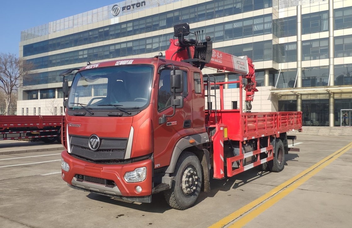 Camión Foton Grúa montada 4*2 Modo de conducción 9 toneladas Cabina única 220hp Dirección de mano izquierda