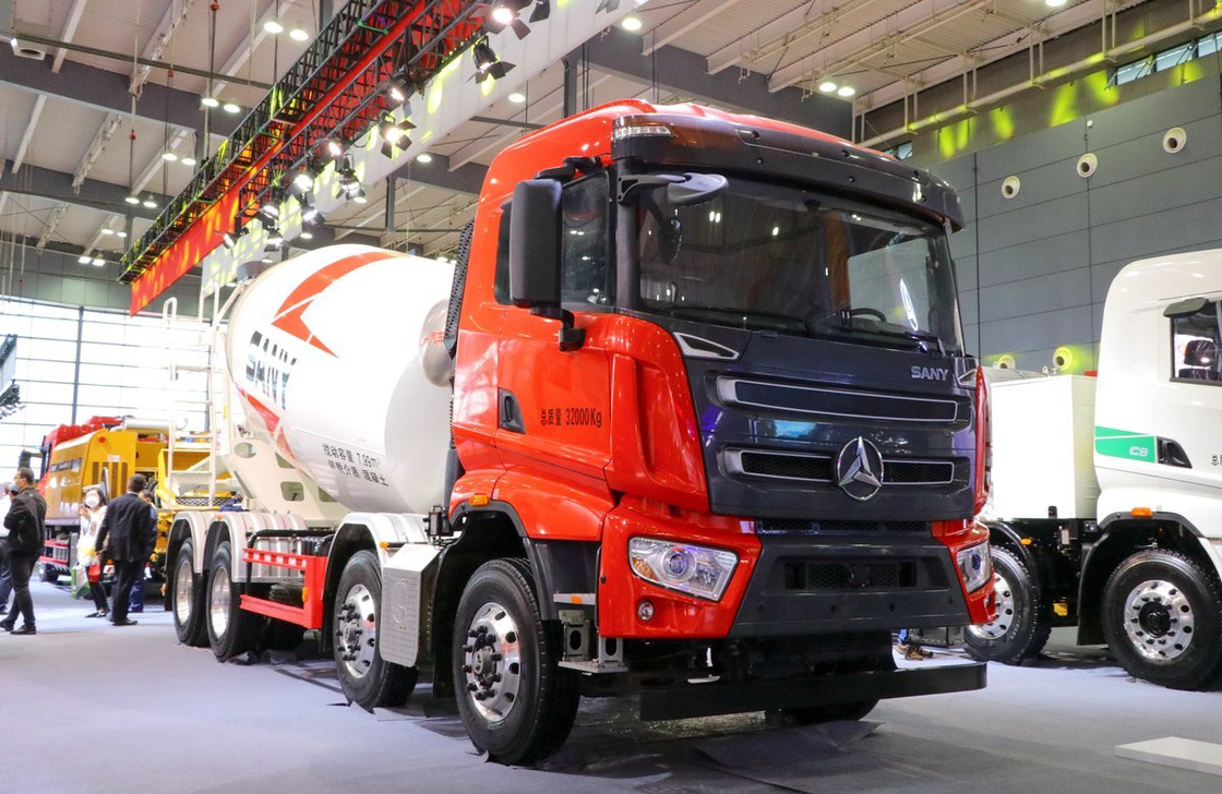 Camión de transporte de hormigón 8×4 Sany Mixer 8 Hino Cubico Motor 307hp 12 velocidades de transmisión