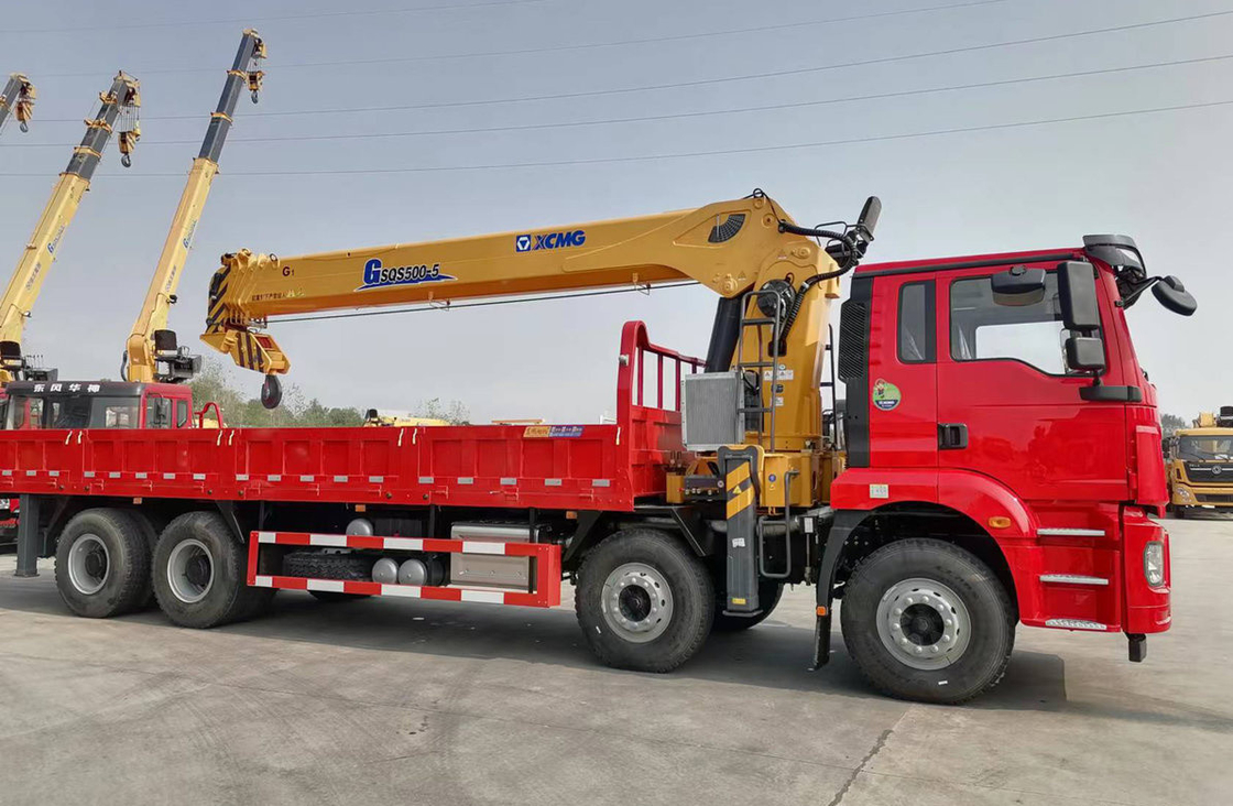 Granada montada en camión de 20 toneladas Shacman 8×4 Caja de cama plana 5 sección brazo 23.7 metros de largo