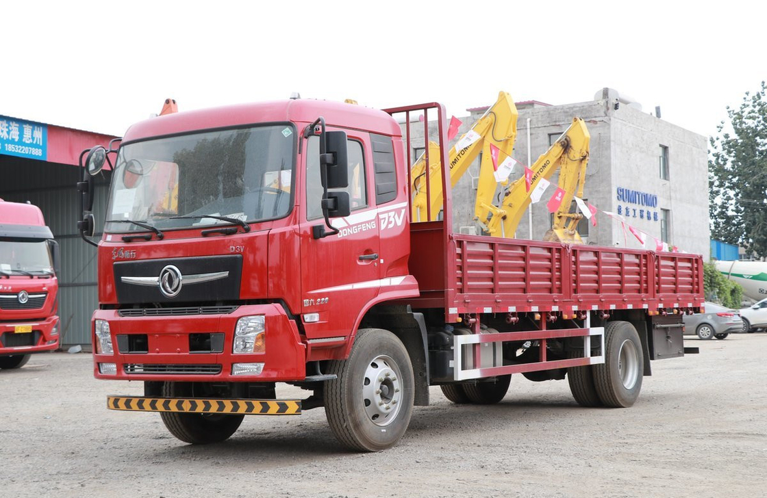 Camión de carga de 12 toneladas China Marca Donfeng 4 * 2 Camión de camión plano Doble neumáticos traseros Dirección izquierda