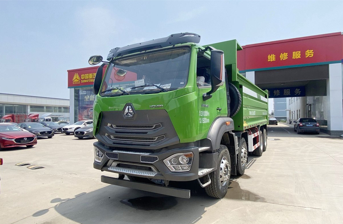 Howo 8x4 camión de descarga 340hp Construcción urbana transporte de residuos 12 ruedas Primavera de hojas