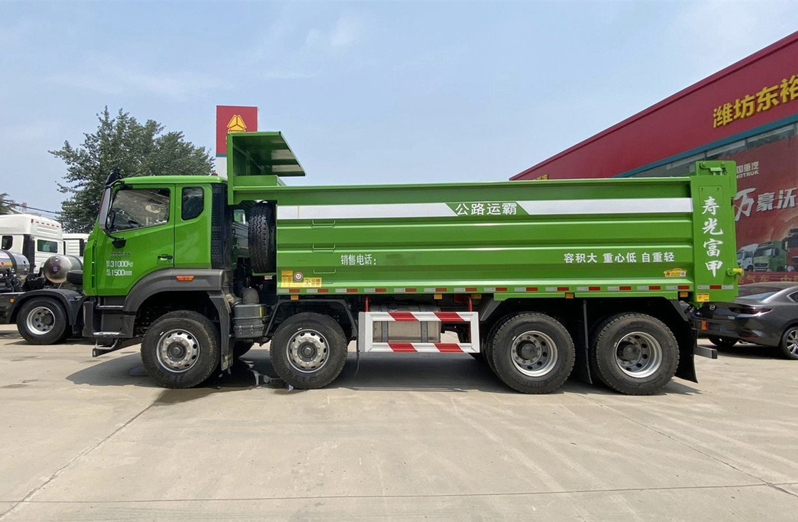 Howo 8x4 camión de descarga 340hp Construcción urbana transporte de residuos 12 ruedas Primavera de hojas