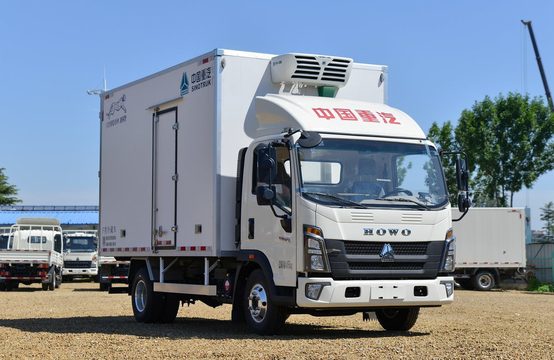 Camión de congelación Para la venta Sinotruck Howo 4 * 2 mono eje Camión frigorífico furgoneta Caja 20 cúbico