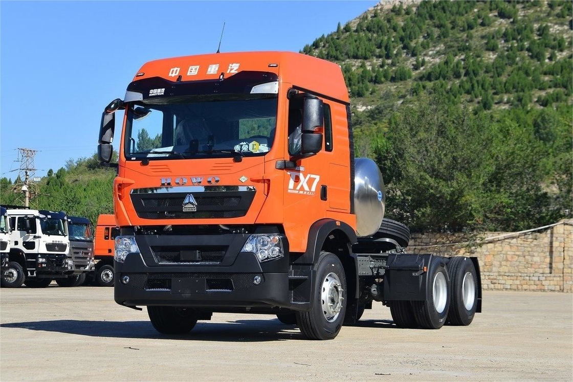 480HP HOWO Tractor Nacional VI de emisión estándar deflector trasero doble eje GNL