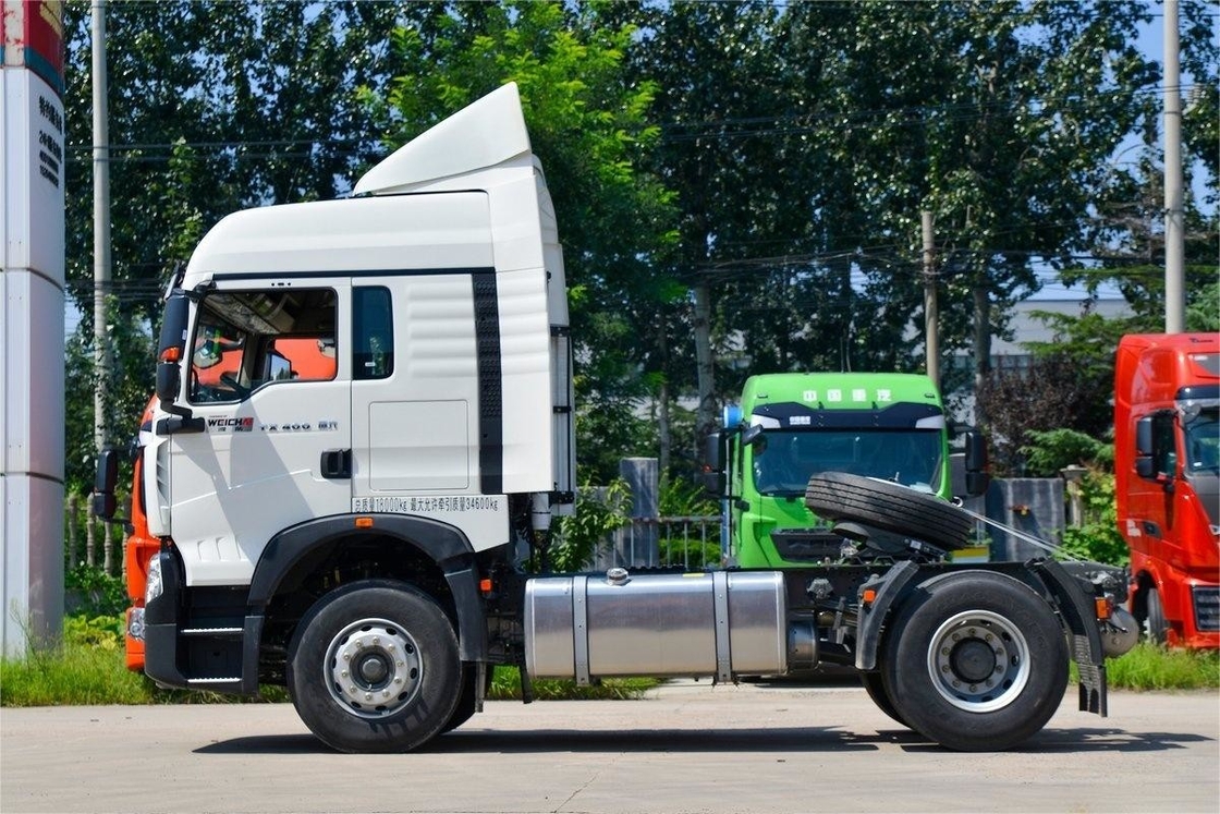 HOWO Camión tractor de emisión nacional VI estándar de eje único 350HP Diesel con deflector