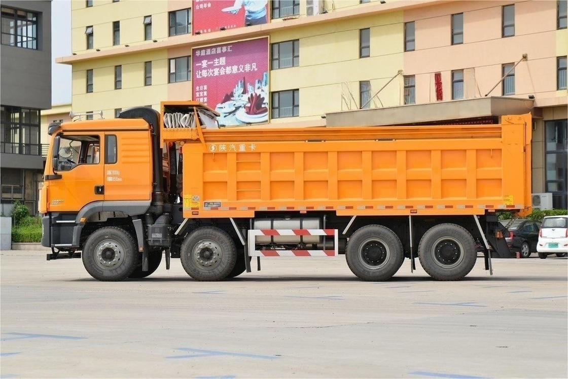 Versión de construcción urbana estándar 400HP 8X4 6.8m Shacman camión de basura con tela a prueba de polvo