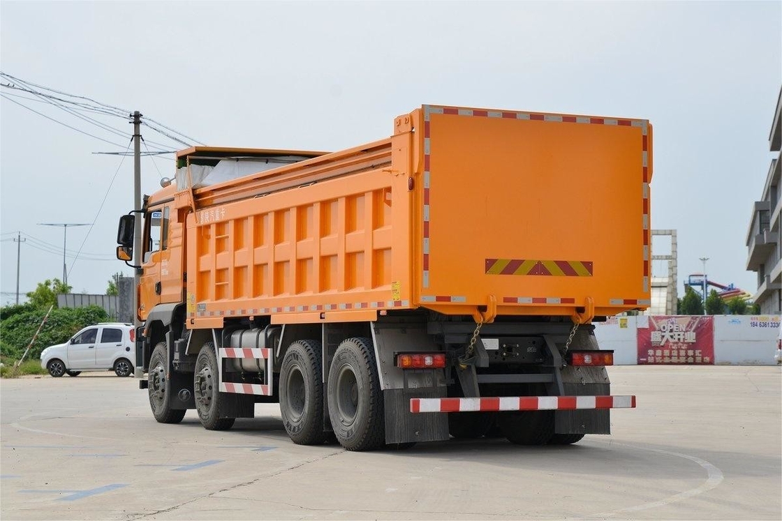 Versión de construcción urbana estándar 400HP 8X4 6.8m Shacman camión de basura con tela a prueba de polvo