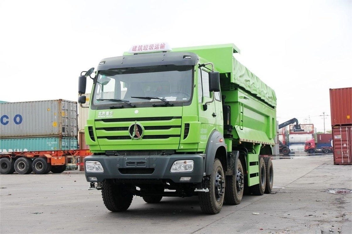 Pequeño camión pesado 336HP 8X4 6.4m Nueva cubierta superior de lonas ecológicas