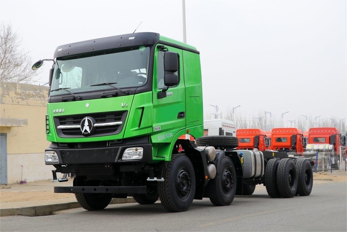 430HP 8X4 6,5m Bolsa de aire asiento absorbente de choques caja de carga en forma de U chasis del camión de descarga Beiben