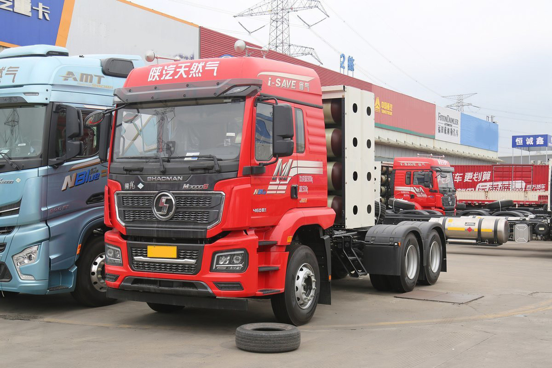 Motor Weichai de una sola fila de medio asiento 460HP 6X4 Tractor de GNC con techo alto Shacman Camión pesado