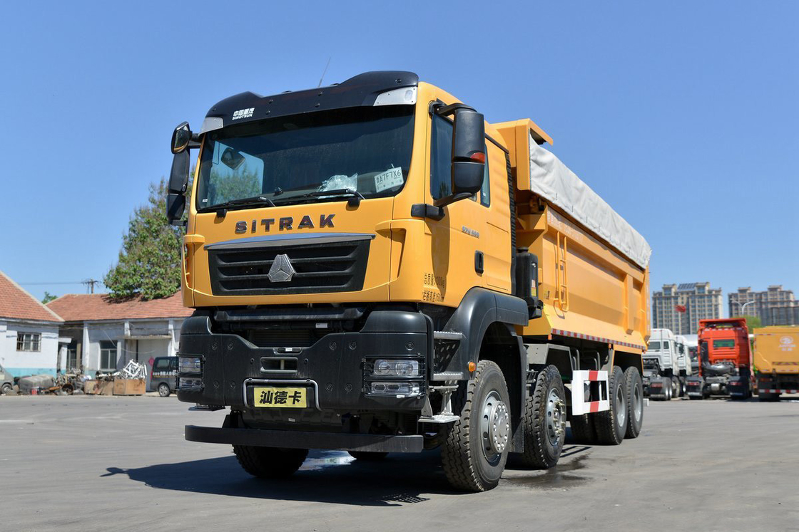 SITRAK camión tractor G7W camión pesado diesel 400 hp 8X4 6.8m cuerpo amarillo trasero Sinotruk