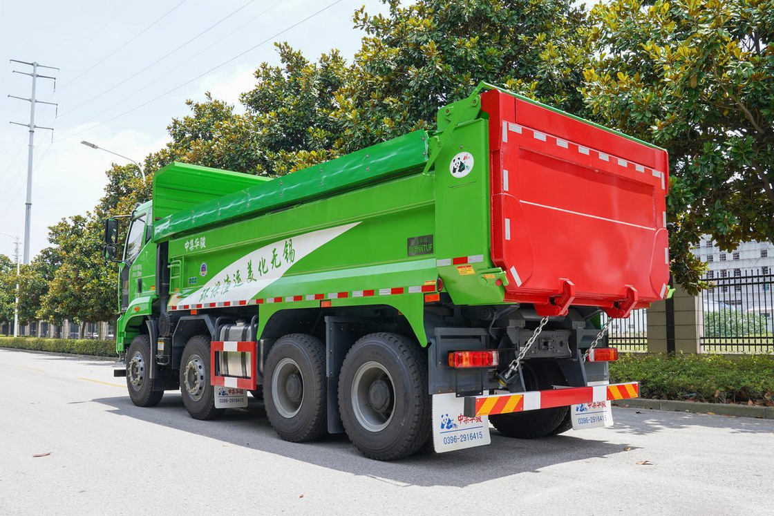 FAW Jiefang Dump Truck J6L Camión pesado Diesel 10 Gear 350hp 8X4 Bolsa de aire de absorción de choques asiento caja de descarga