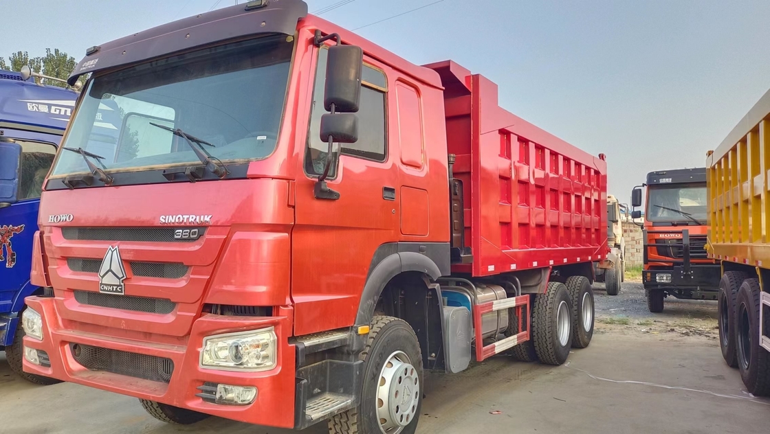 Howo camión de descarga usado de una fila y media cabina Sinotruk Tipper 20cbm caja 380hp Euro 2 de emisión