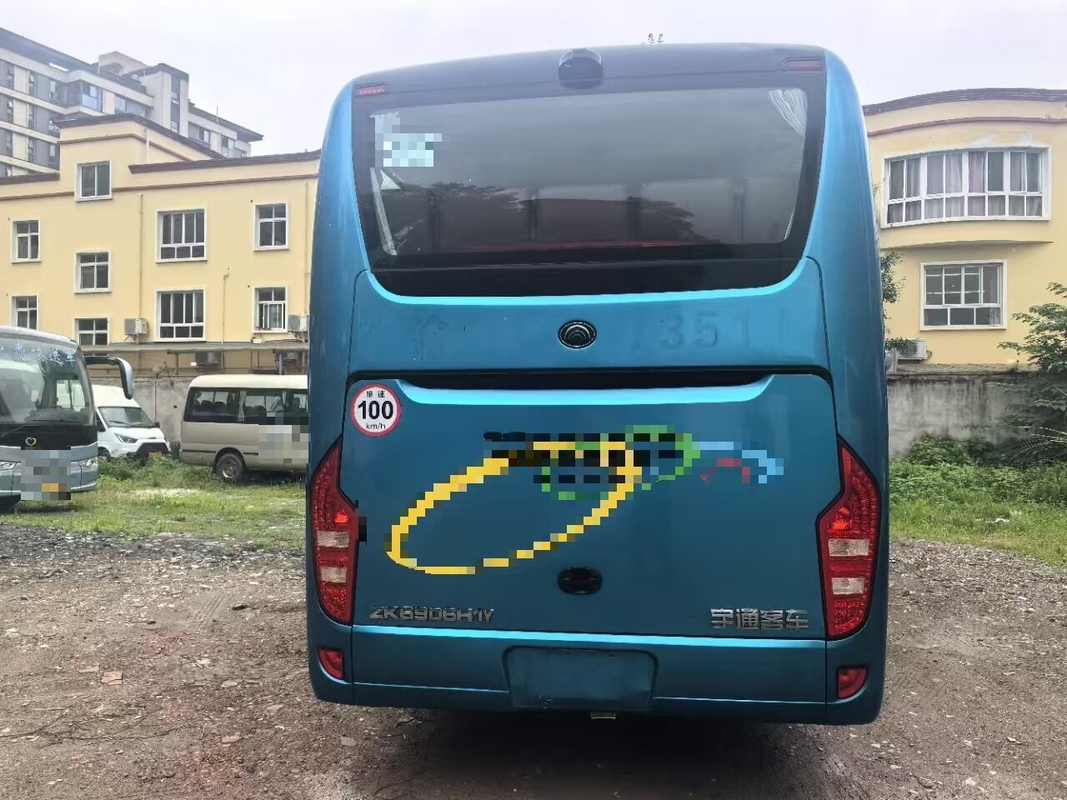 Autobús de lujo K6906 azul A/C motor diesel hoja 39 asientos suspensión de resorte larga distancia