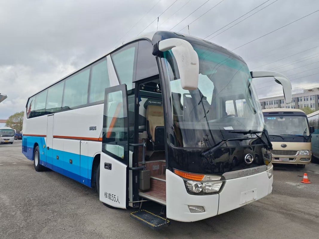 2020 Coach de segunda mano 55 asientos 12 metros forma lisa autobús King Long usado XMQ6129 de doble puerta