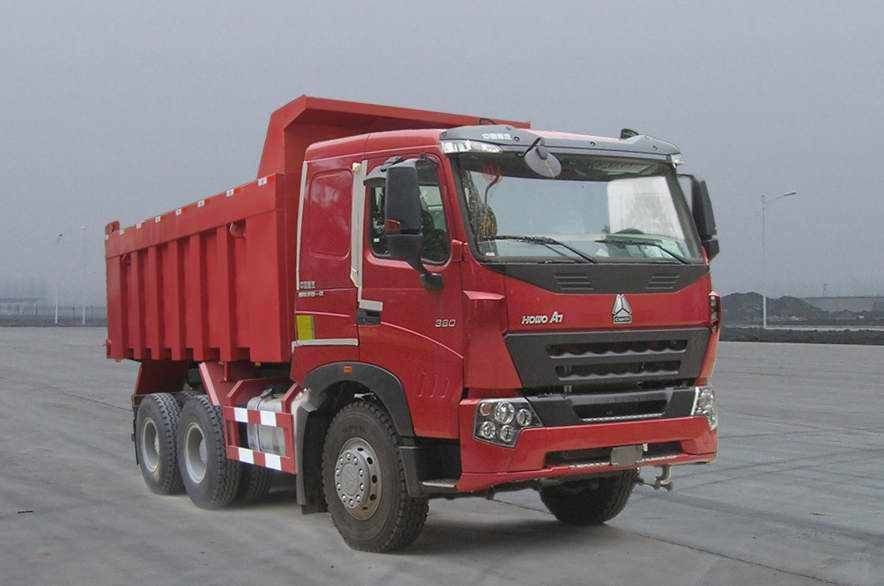 Camiones de volquete de la mano de Dongfeng del color rojo los 2dos con 6x4 conducen el motor diesel del EURO 3