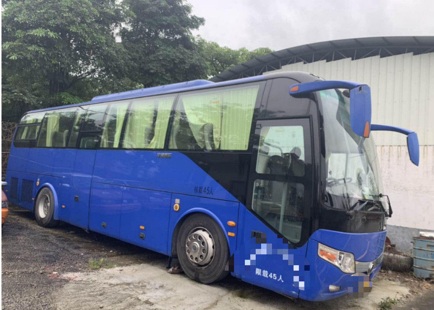 autobuses usados azul marino 45 Seat de 15000KG Yutong 2014 años LHD diesel con el aire/acondicionado