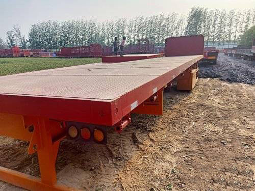 el 12.5m de 3 de los árboles los 40FT remolques de la segundo mano semi bajo del plano certificación del remolque ISO semi