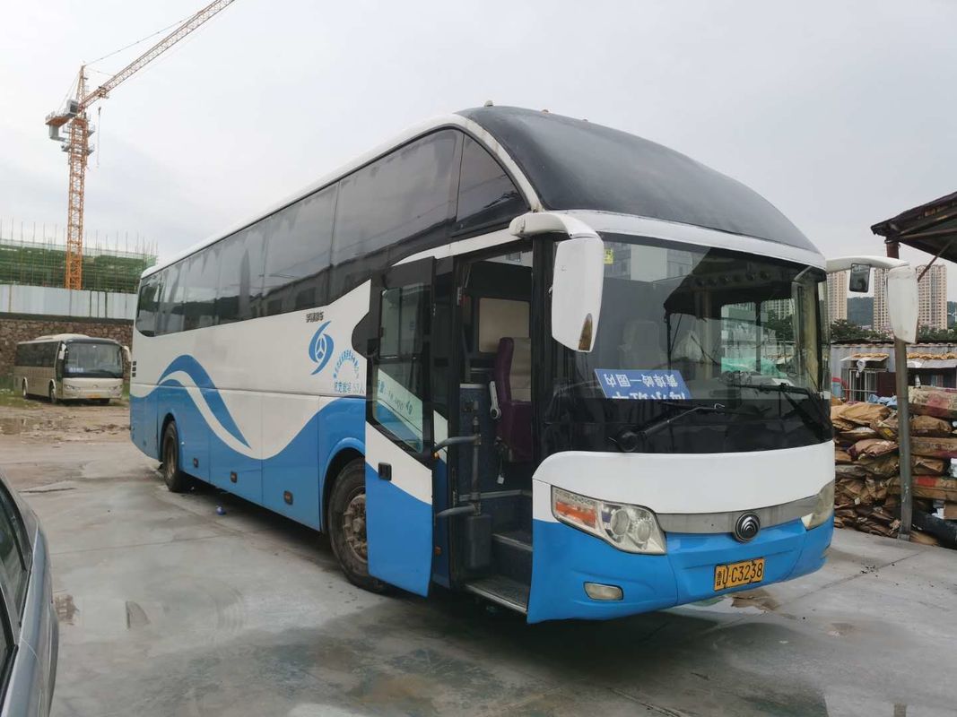 55 el neumático 6050m m Yutong usado distancia entre ejes de los asientos 6 transporta el desnudo de la impulsión de la mano izquierda que embala puertas dobles con ABS
