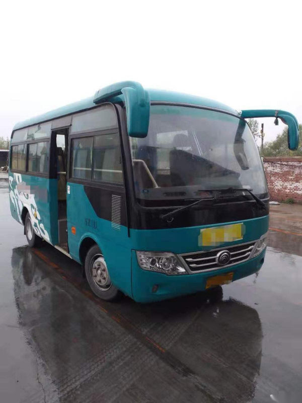 Autobús usado impulsión diesel usado del pasajero de la mano izquierda de Front Engine Steel Chassis Euro V de los asientos de Mini Bus Yutong ZK6609D 19