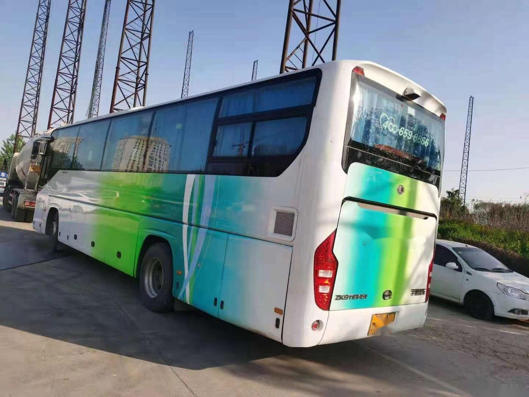 Autobús usado ZK6110 de Yutong dejado el bus turístico usado kilómetro bajo posterior de dirección del motor de Yuchai de 48 puertas dobles de los asientos