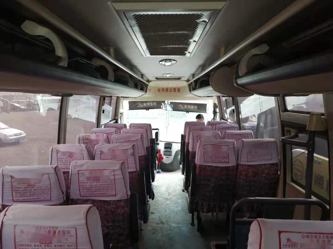 Kilómetro bajo doble usado de las puertas 39seats del autobús XMQ6900 de Kinglong dejado el chasis de acero de dirección