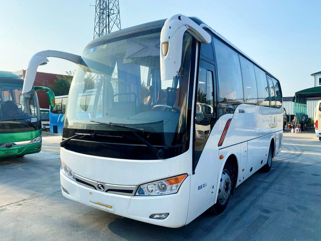 Bus turístico usado Kinglong XMQ6802 usado euro del motor de Yuchai de los asientos del autobús 34 5 chasis de acero de alta calidad